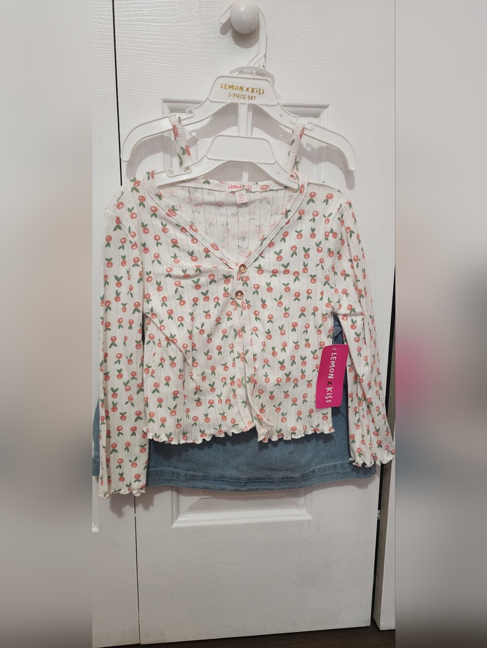 Girls Lemon X Kiss 3 Piece Jean Skirt Set NWT